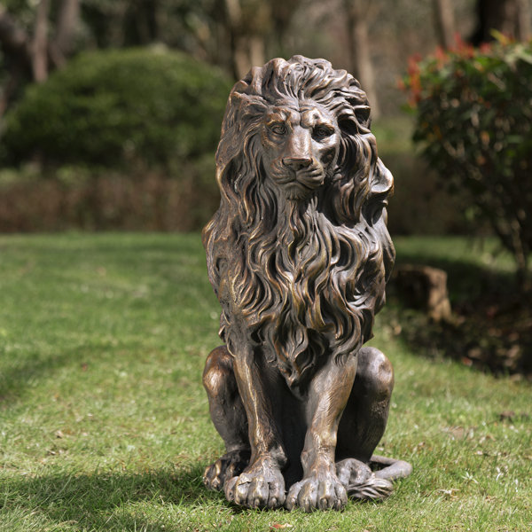 Trinx Zachary Sitting Lion Magnesium Oxide Garden Statue Wayfair